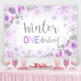 Blumen Und Funkeln Lila Schneeflocke Winter 1 Hintergrund